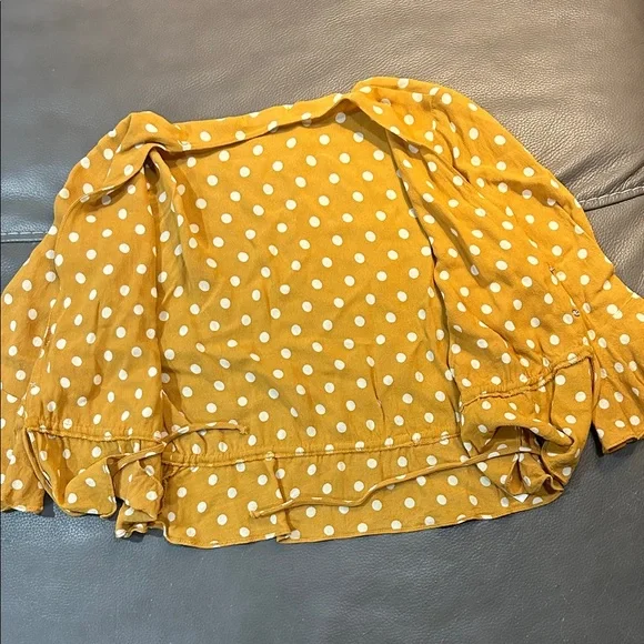 Reformation Yellow Polka Dot Women's Top, size S, NWOT - Picture 6 of 8